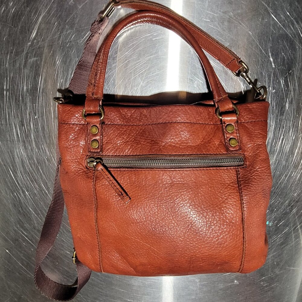 BEAUTIFULLY DISTRESSED VTG AMERICAN LEATHER CO. BROWN CROSSBODY BAG PURSE EUC - Picture 3 of 16